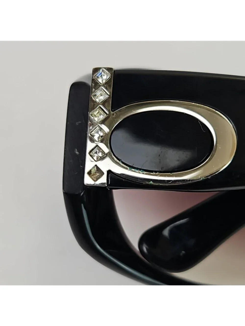 Bebe 59-14-125 Black Womens Sunglasses Frames Only 077 With Rhinestones Y2K 90s
